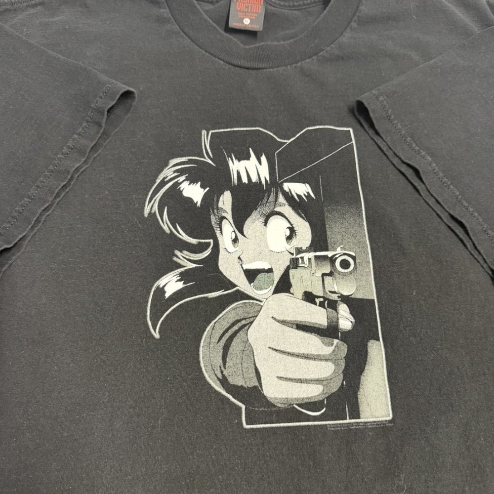 Vintage Fashion Victim Anime gunsmith cats Girl Graphic T-Shirt Black XL